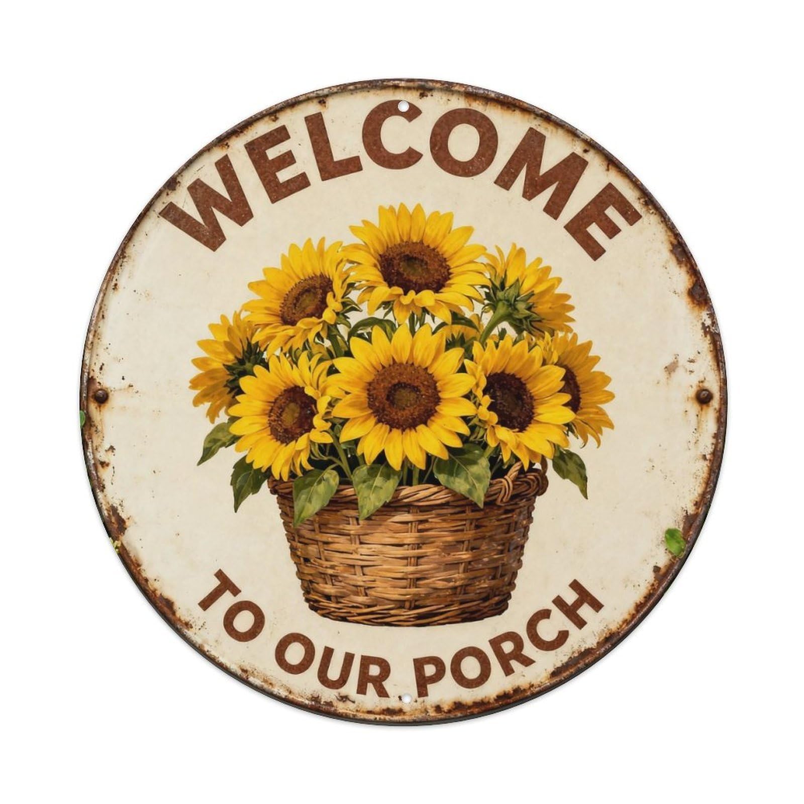 Welcome to Our Porch Metal Tin Sign Plaque