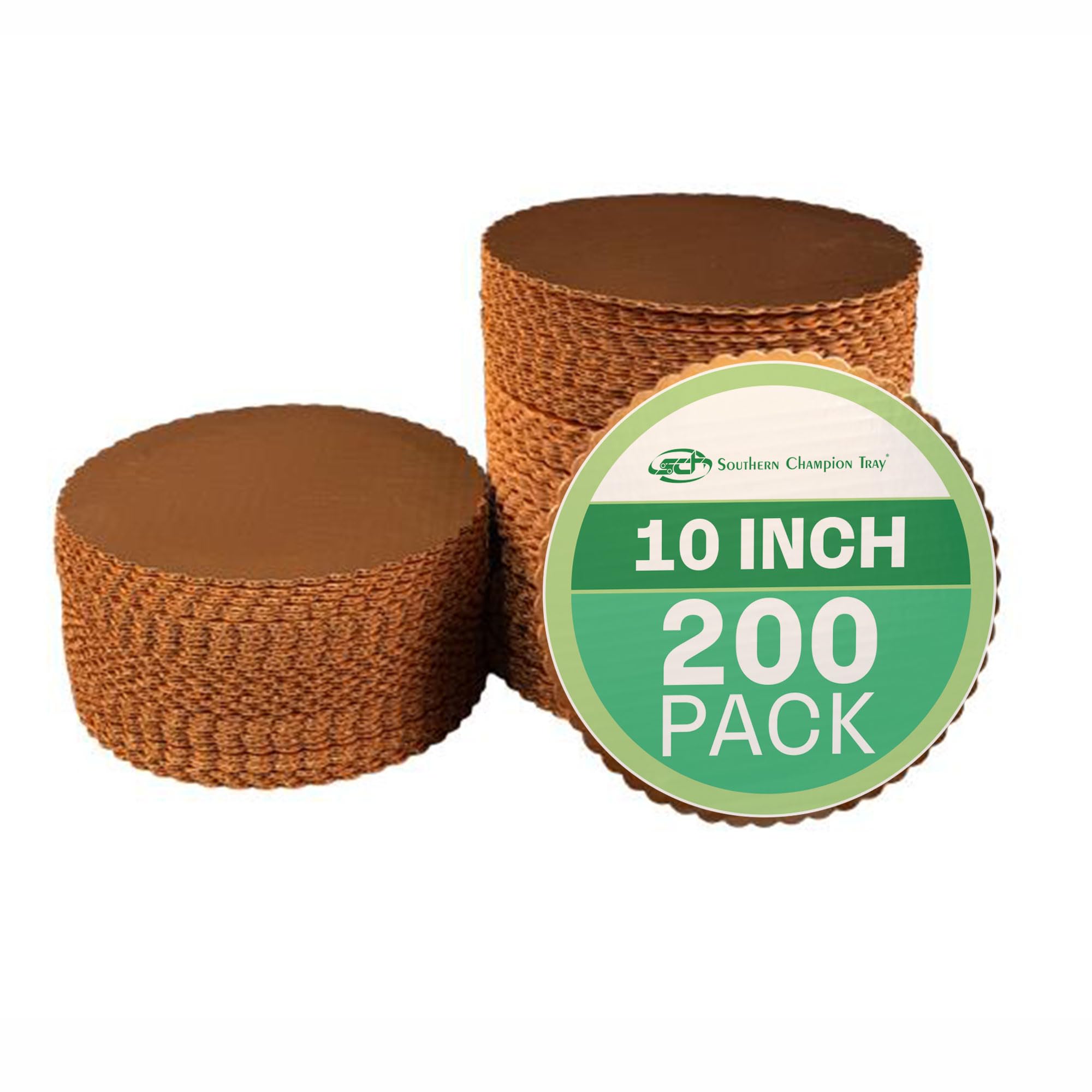 Southern Champion Tray 1615 10" Sturdy Corrugated Single Wall Cake Circle, Greaseproof, Gold Metallic (Case of 200)