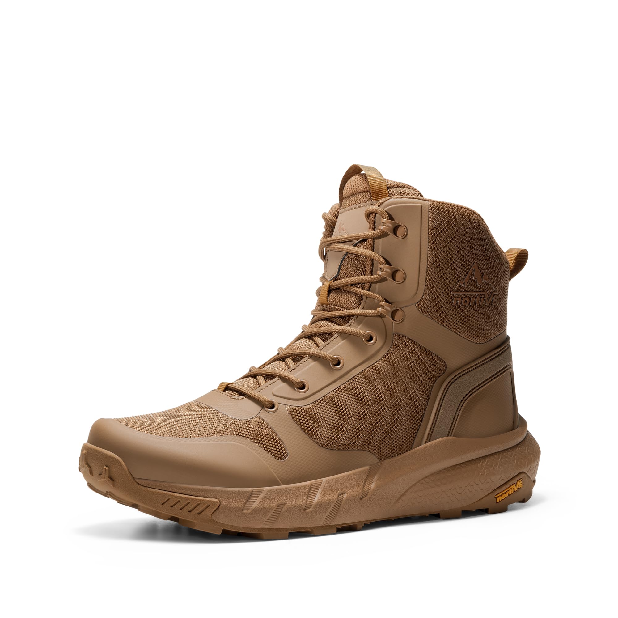 NORTIV 8 Men's Military Tactical Boot Lightweight Comfortable Boots for Work All Day Side Zipper Motorcycle Combat Hiking Boots 8 Inches Metrostrike