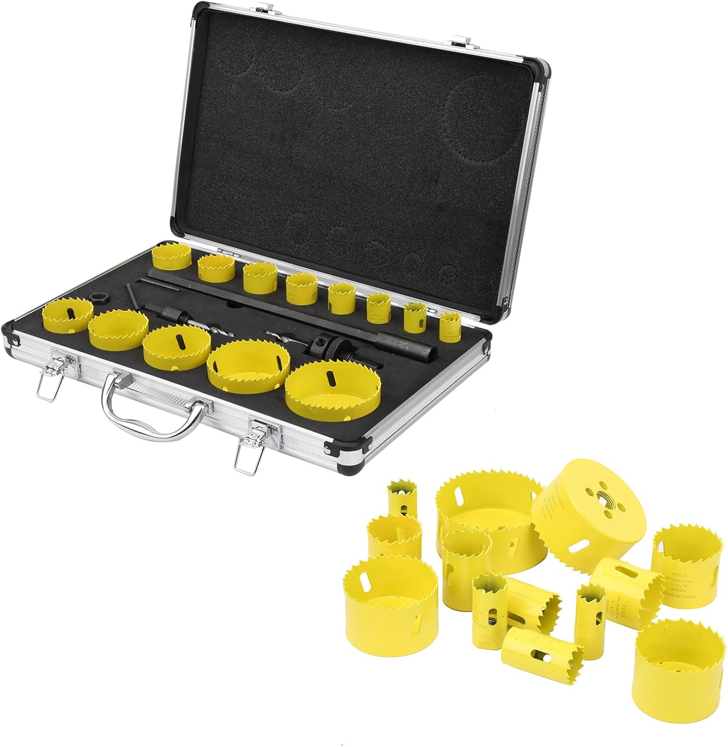Hole Saw Blade Cutter Kit Hole Saw Blade Cutter Kit Metal Opener Woodworking Tool HSS with Wrench Screw Drill Set