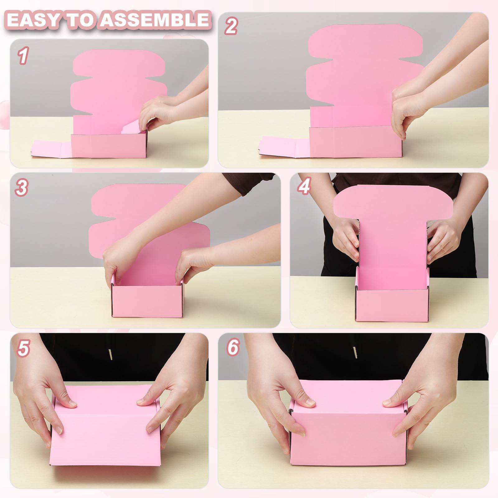 PATIKIL Scatole Di Cartone Spedizioni 9x6x2 Per Piccole Imprese 25Pz Scatole Regalo Imballo Ondulato Per Spedizioni Traslochi Lavoretti Sorpresse natalizie Prodotti Da Regalare Rosa.