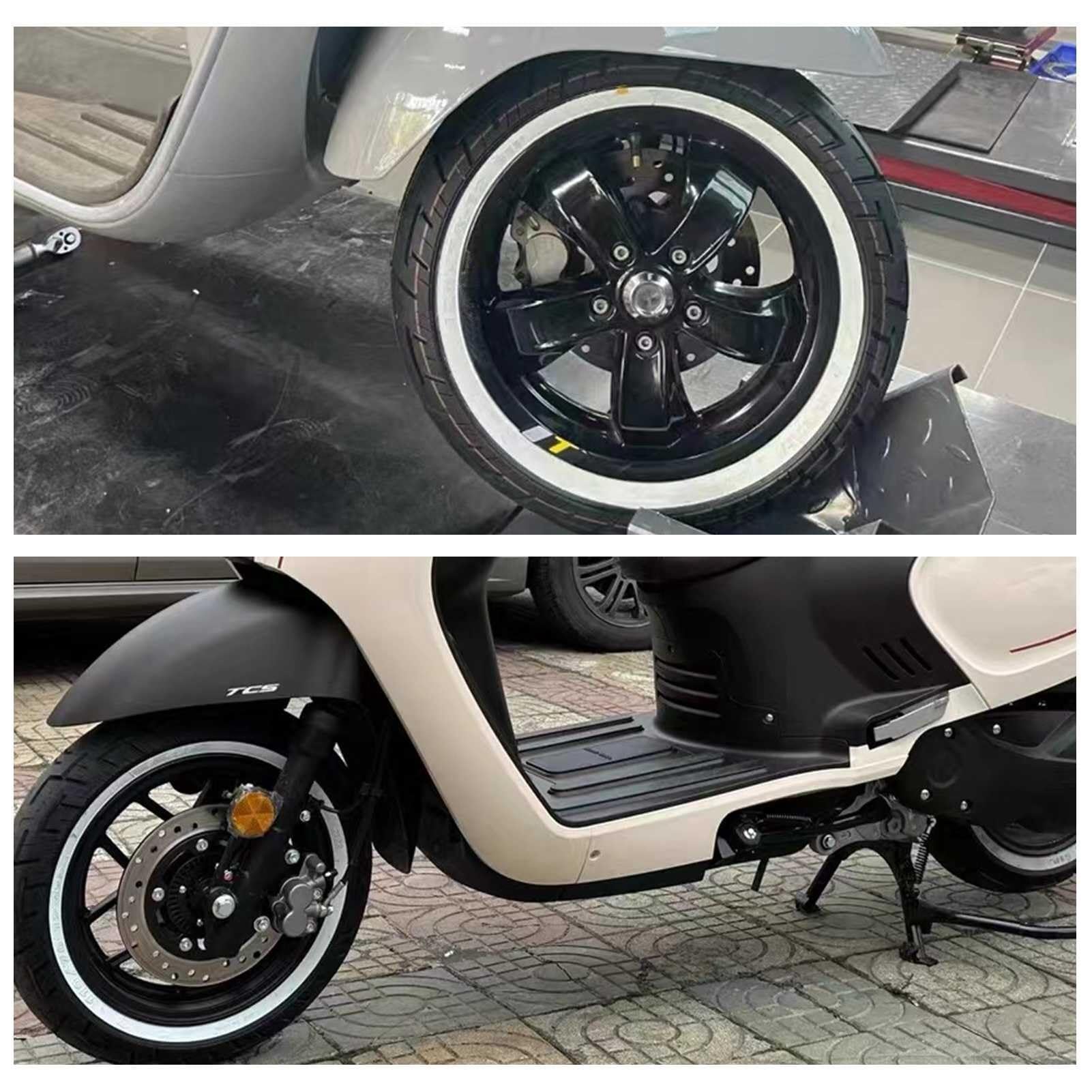 120/70-12 Opona Skuterowa z Białym Bokiem Przednia lub Tylna, 120/70/12 Bezdętkowa z Retro Paskiem Bocznym, 120 70 12 Opona Miejska na Minimoto 4PR P 51