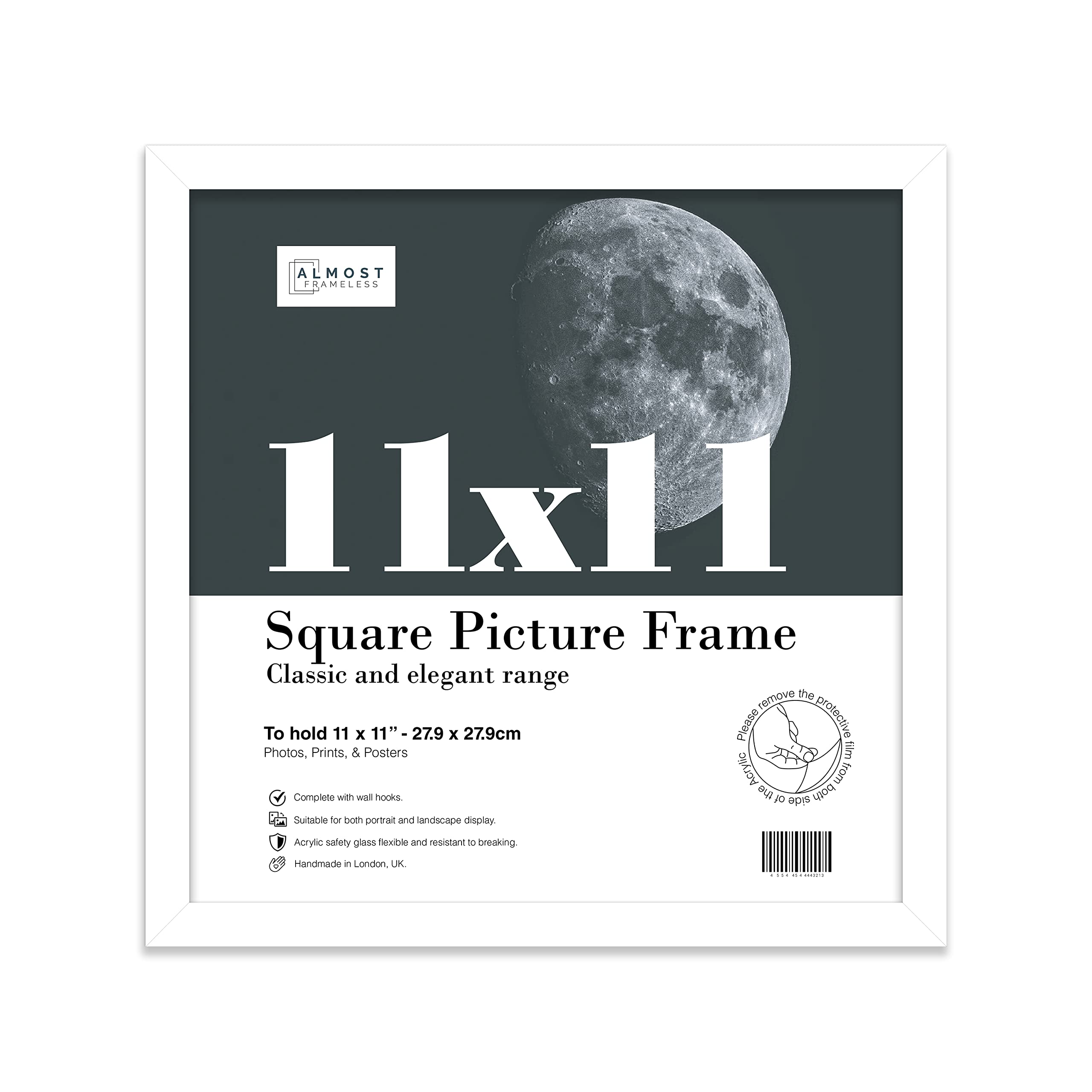 11X11 White Picture Frame (27.9 X 27.9Cm) PosterPhotoArtworkGallery Wall Or Print from B&Q
