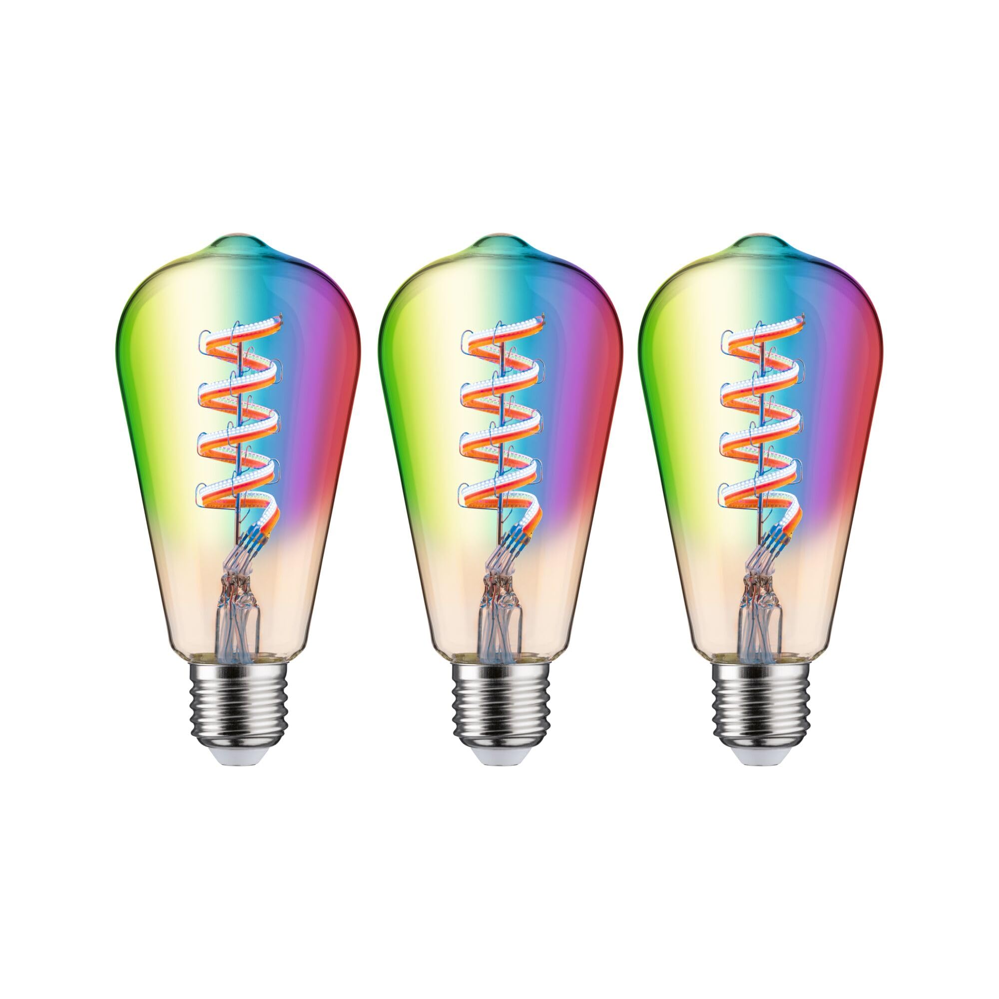 Paulmann 29164 Lampadina a filamento 230V Smart Home Zigbee LED ampolla ST64 E27 3x470lm 3x6,3W RGBW+ dimmerabile dorato