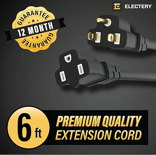 Miniatura 2 de Cable de extensión negro para interiores y exteriores cable de alimentación flexible de 16 AWG SJTW resistente a la intemperie cable de conexión a