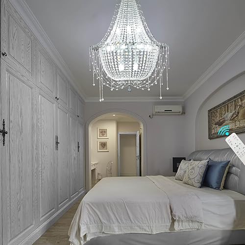 Miniatura 9 de H70 pulgadas - Candelabros modernos de cristal para entrada de vestíbulo escalera alta lámpara colgante de cristal imperio incluye LED regulable de