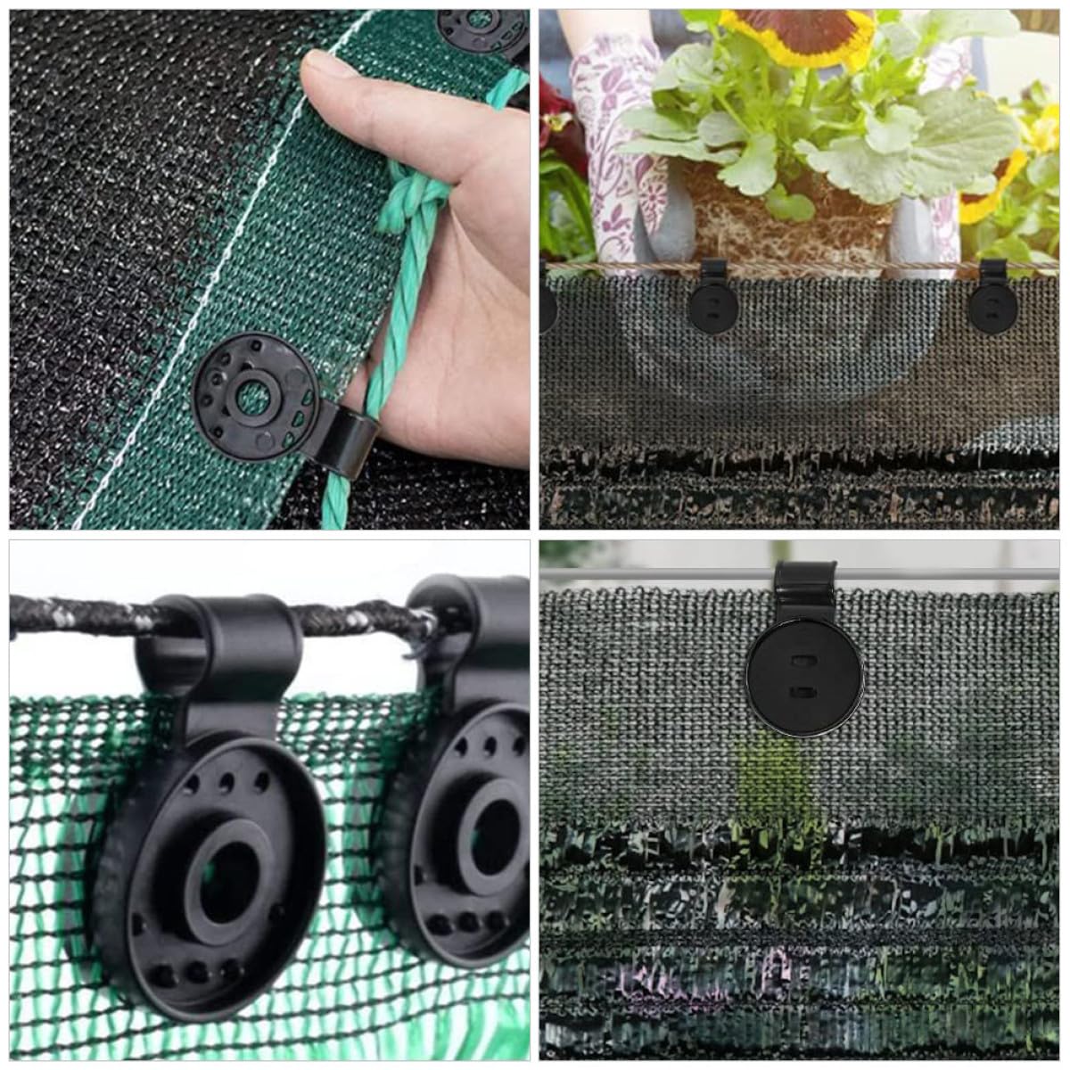 SHINEOFI Pinces de Fixation pour Bâche Robuste en Plastique, 100 Pcs, Clips Coupe-Vent pour Tente et Camping Extérieur, Crochets de Bâche Résistants pour Serrage, Auvent et Jardin,