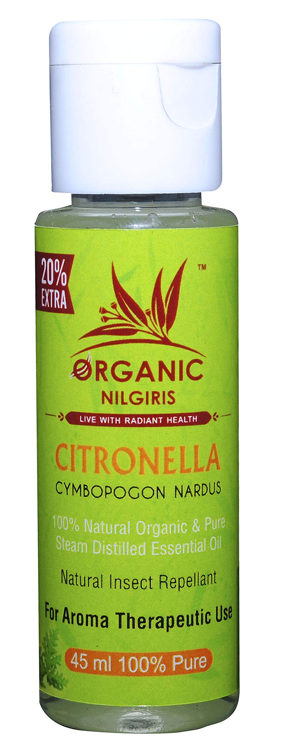 Organic Nilgiris Citronella Essential Oil: Refreshing Aroma for Insect Repellent, Mosquito Defense, Floor Cleaning, and Air Freshening Bliss-(45ml-1p) (B08XPM1DY2) Amazon Price History, Amazon Price Tracker