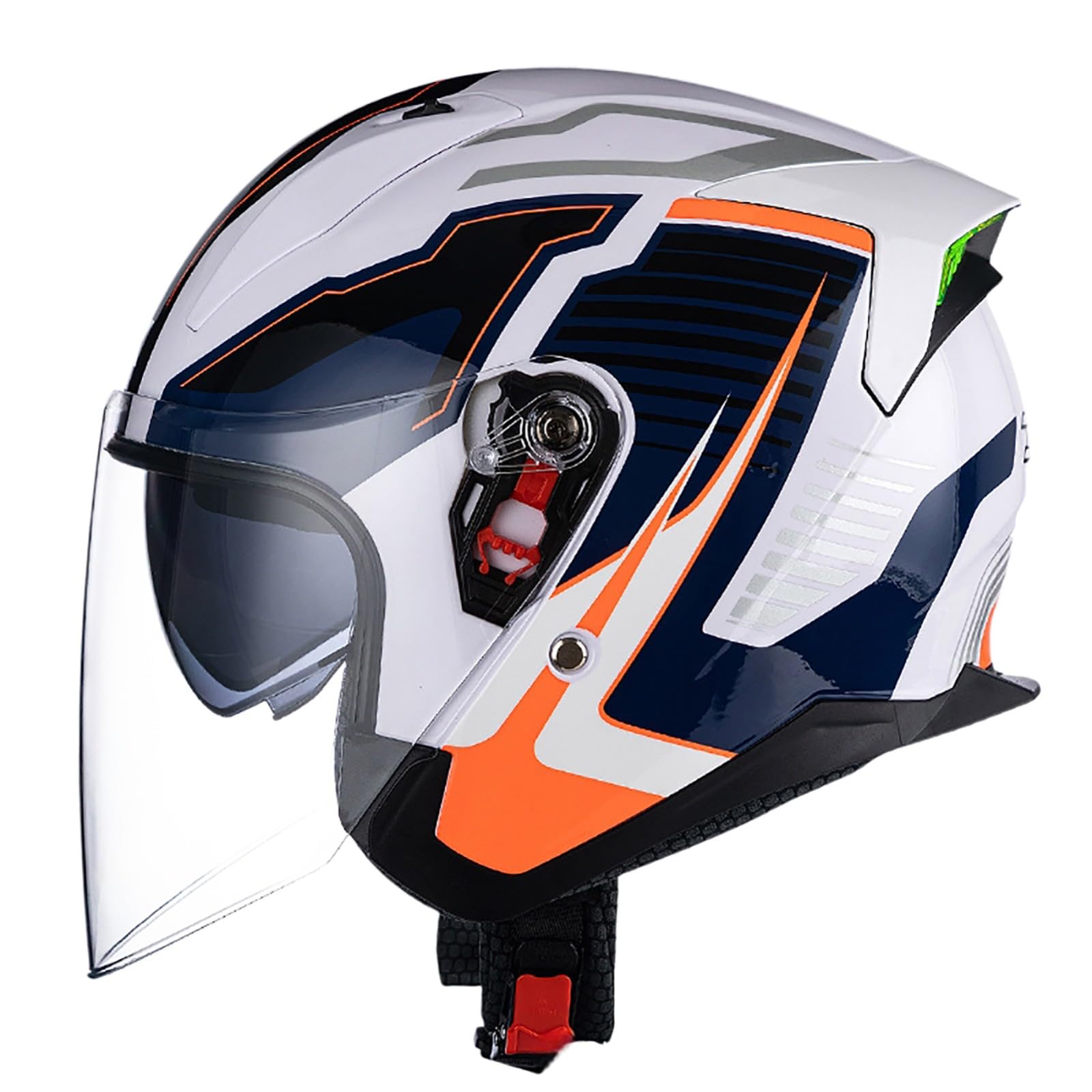 Casco da Moto Aperto, Casco Jet per Adulti Uomo E Donna, Omologato ECE 22.06, Casco da Cruiser per Scooter E Ciclomotore con Doppia Visiera. 6,XL(59-60CM)