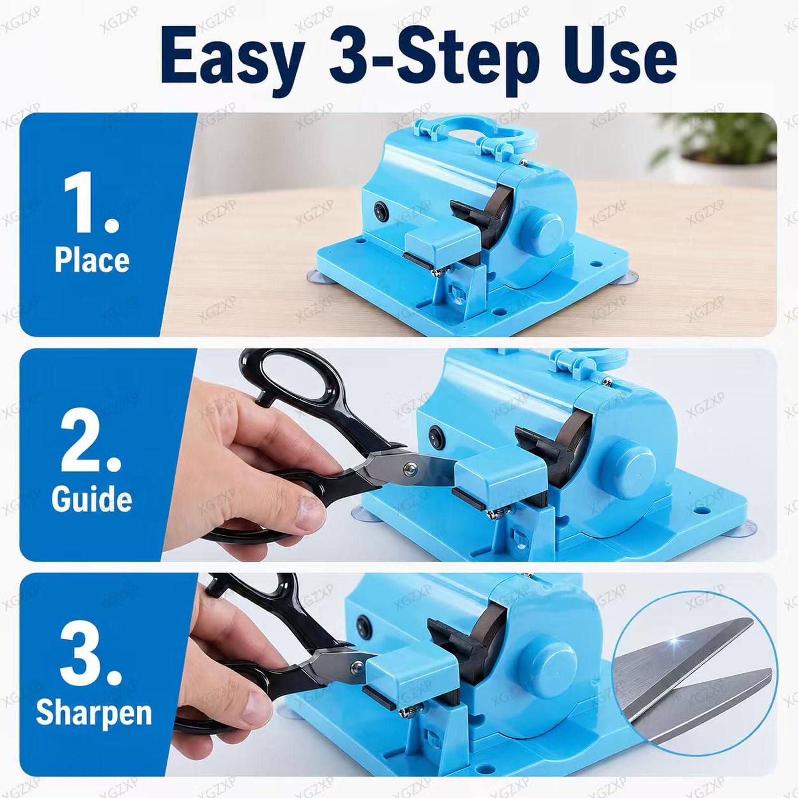 Affilaforbici Autoaffilante, Affilaforbici Elettrico con Guide Angolari di Precisione, 4500 Giri/min, Mola Diamantata da 8 Mm, per Tessuti, Forbici da Cucito E Coltelli da Cucina