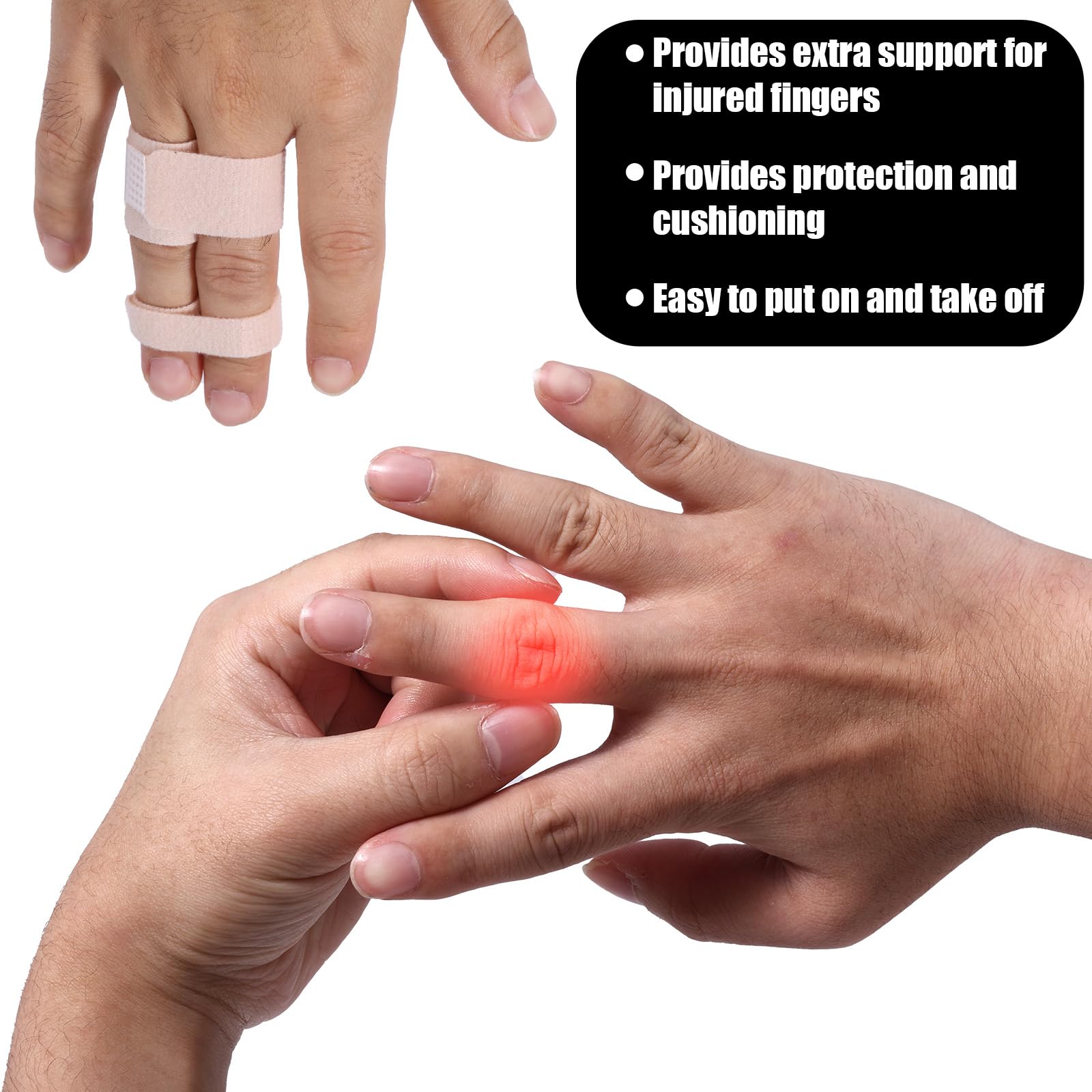 6 Pcs Trigger Finger Splints Single Straps Finger Splint Support Brace Kit Finger Straightener Index Finger Broken Finger Arthritis Injured Finger - View #2
