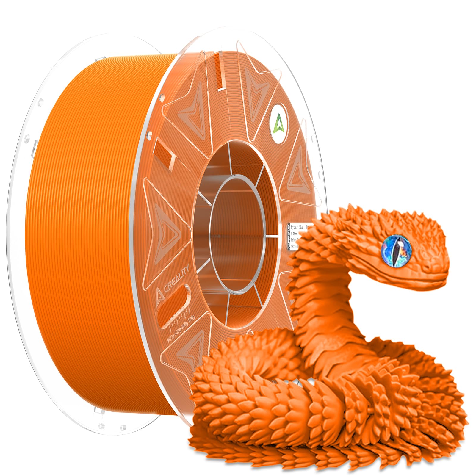 2025 New Official RFID CREALITY Hyper PLA RFID Filament 1.75mm for K2 Plus Combo, High Speed 30-600mm/s 3D Printer Filament, 1kg(2.2lbs)/Spool Hyper PLA RFID Support CFS, for Most 3D Printers Orange