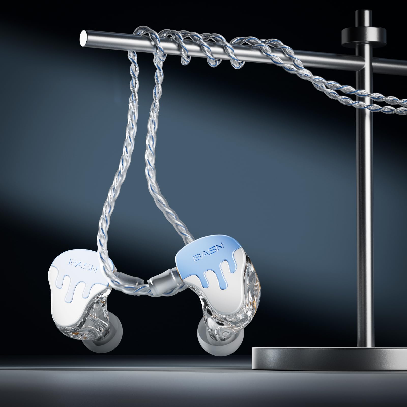 BASN BmasterX 6 driver Hybrid in-ear monitor con isolamento acustico per musicisti, palcoscenico e studio, IEM HiFi professionale, cavo OFC placcato argento a 4 core staccabile e custodia antiurto