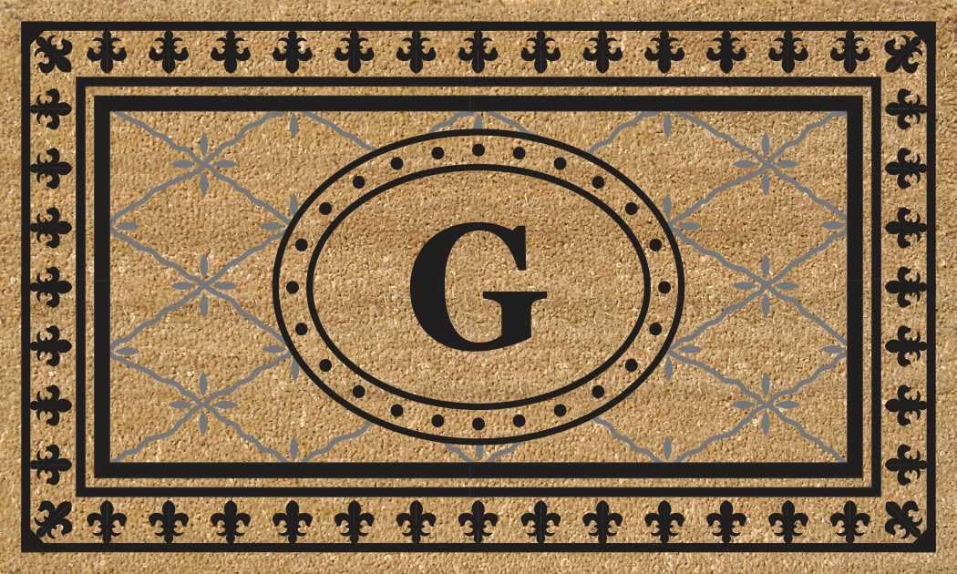 Nedia Home Superscraper Door Mat - Personalized Monogram C, Bungalow Design, Natural Coco Fiber Welcome Mat, Durable Handcrafted Outdoor Rug, Fade-Resistant, Eco-Friendly, 20" x 36", 33025C