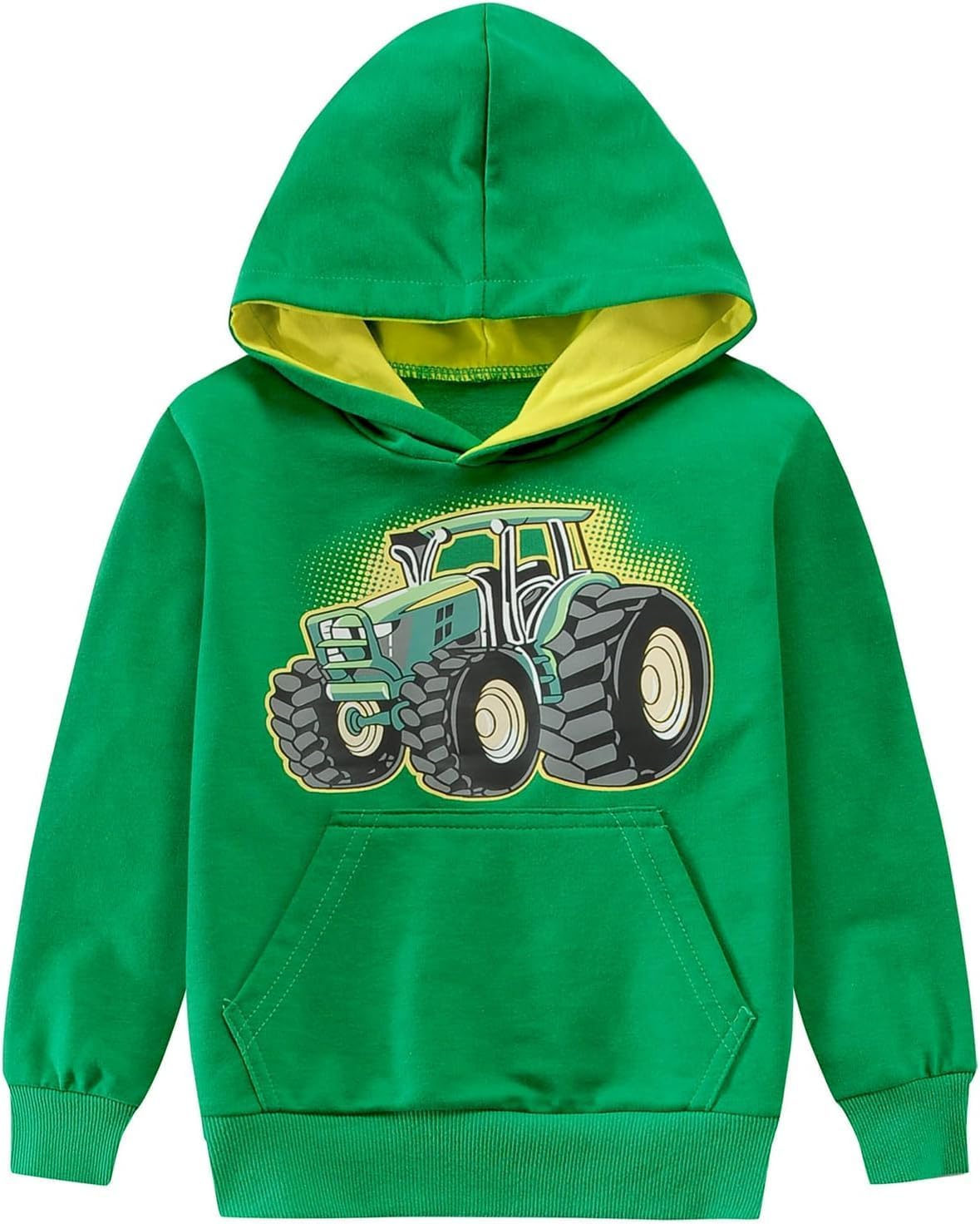 DDSOL Toddler Boy Hoodie Sweatshirt Tractor Dinosaur Long Sleeve Pullover Tops Fall Shirt