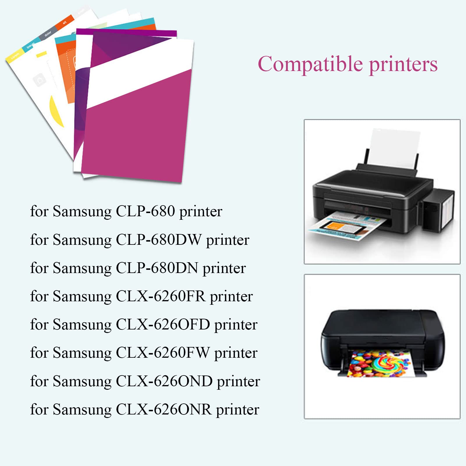 Wymienne części- Działa Kompatybilny z Samsung CLP680 680DW 680DN CLX6260FR 626OFD 6260FW 626OND 626ONR kaseta z tonerem do drukarki Samsung CLT-506L, akcesoria do drukarek gładkie połączenie drukowa