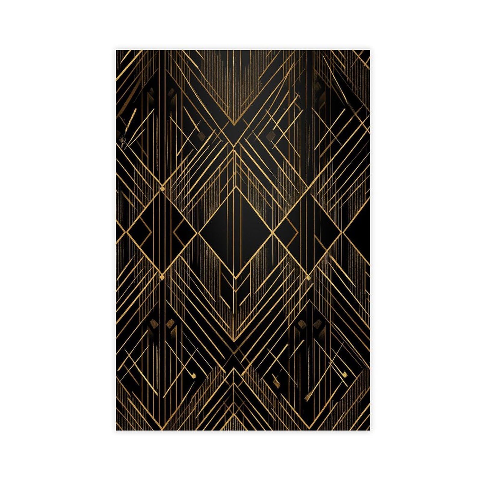 YWTJAX Gold Geometric Poster Canvas Poster for Home Decor Gift