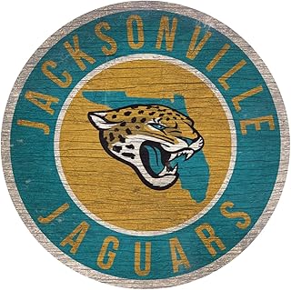 Fan Creations Jacksonville Jaguars Wood Sign 12 Inch Round State Design