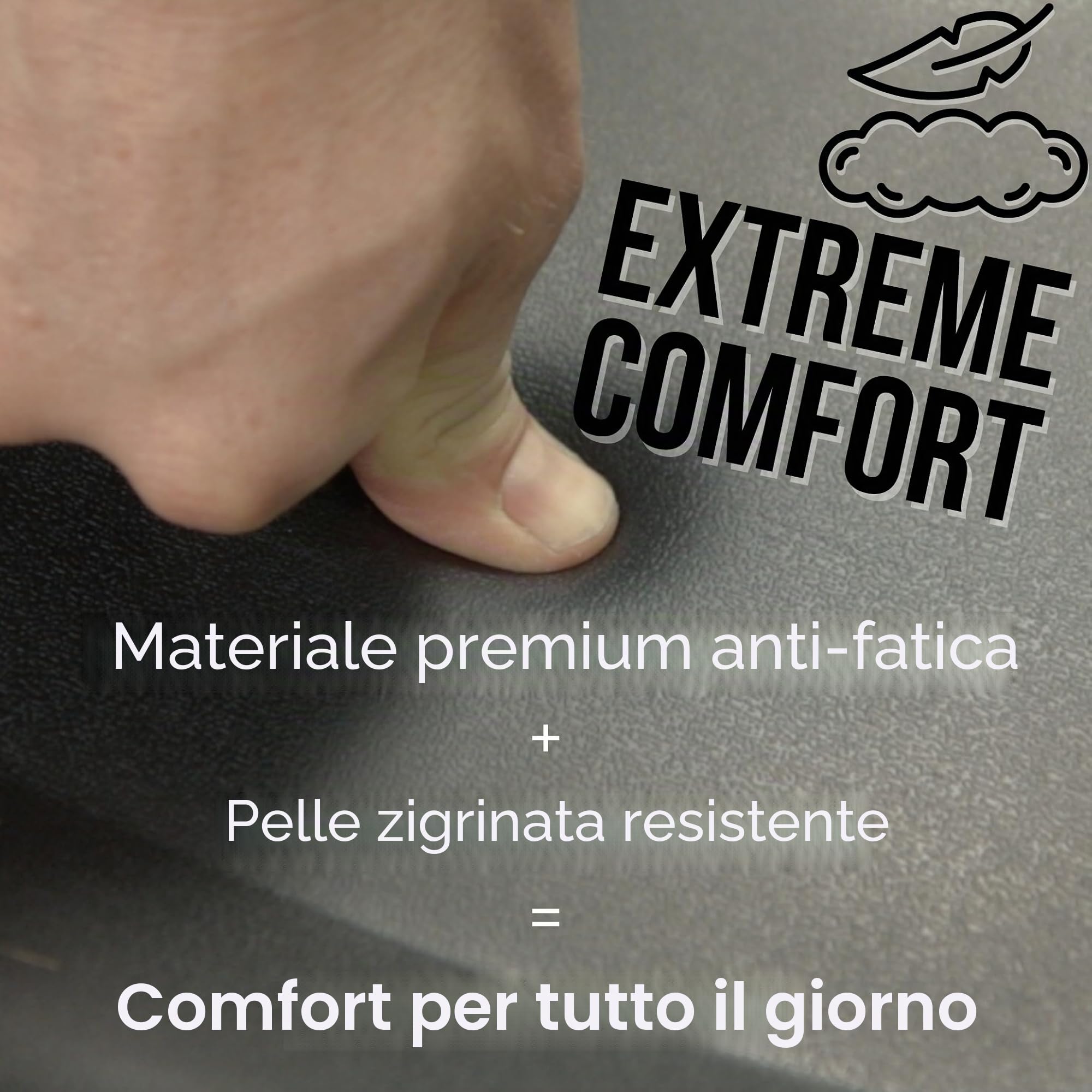 Ergodriven - Piccola pedana sagomata anti-fatica per stare in piedi, con forma calibrata Obsidian Black