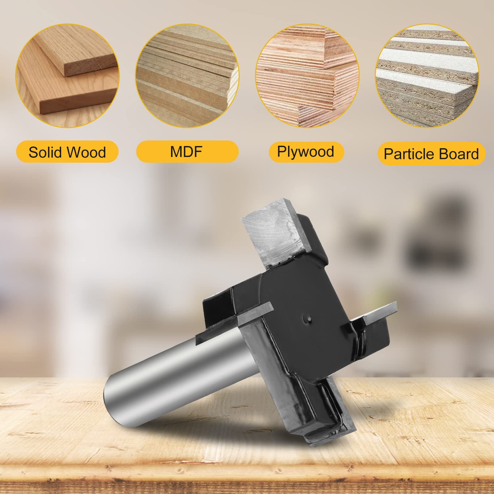 Vearter Fraise à Défoncer De Surface Pour Spoilboard CNC, Tige De 1,27 - 3