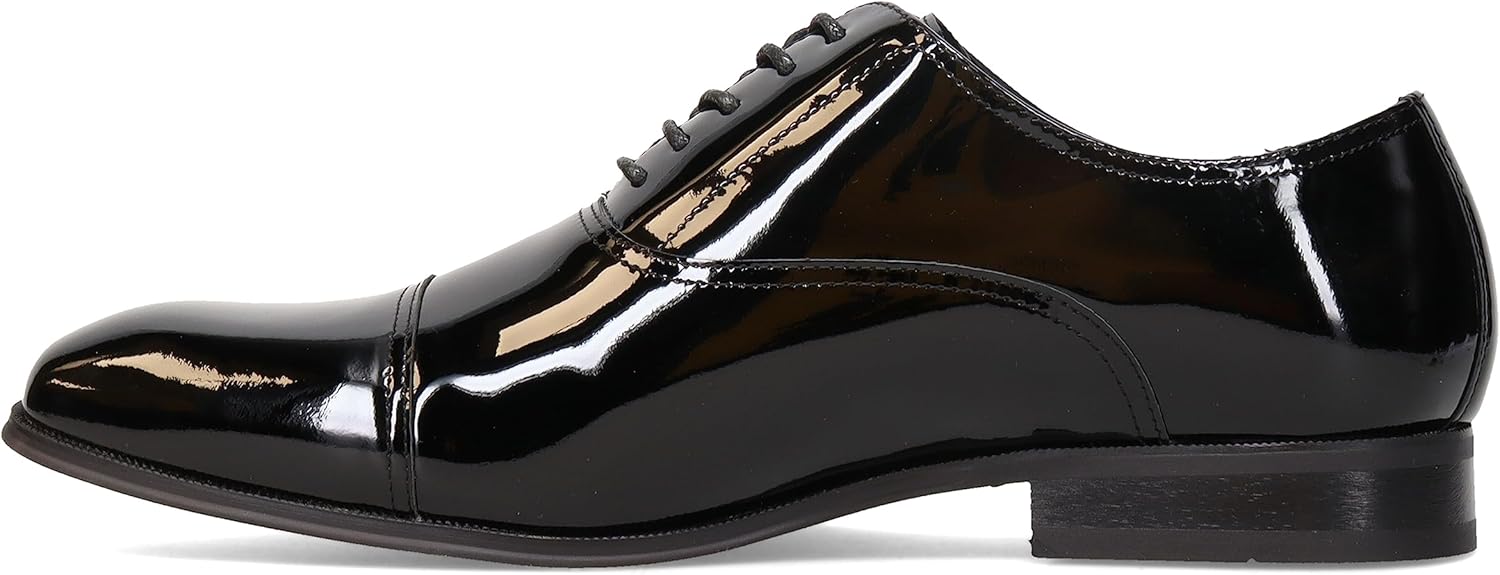 Florsheim Men's, Tux Cap Toe Oxford Black Patent 10 D