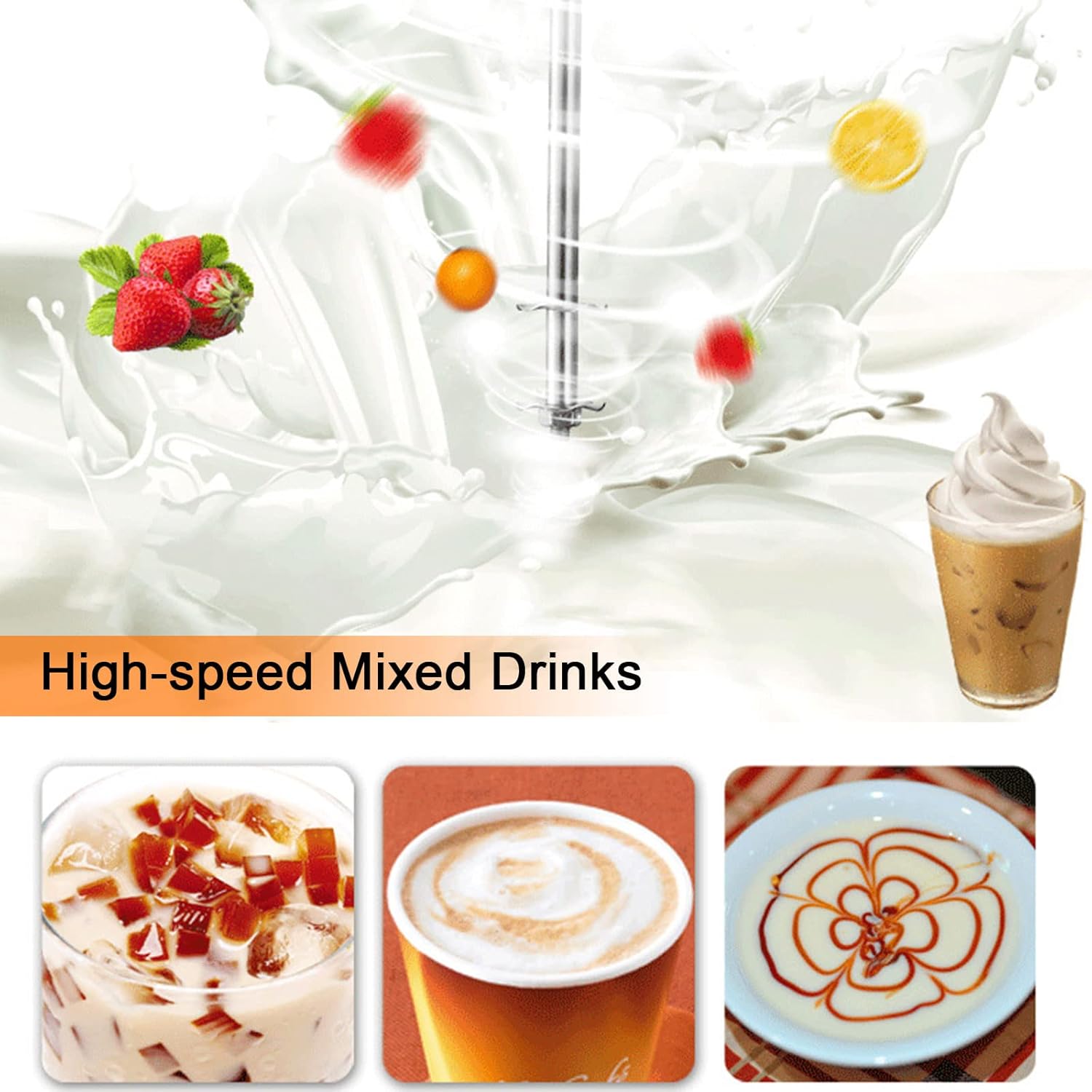 Electric Milkshake Maker,Mini Retro Drink Mixer Milk Frother with 500ml Stainless Steel Cup for Malted Milk,Soft Ice Cream and Protein Shakes,Red