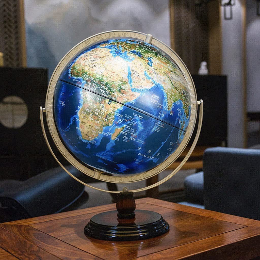 Mappamondi Globo Illuminato con Staffa Globo Mondiale HD Globi di Facile Lettura Mappa di distribuzione della popolazione di Notte Globi geografici da 30 cm Fine e Chiaro