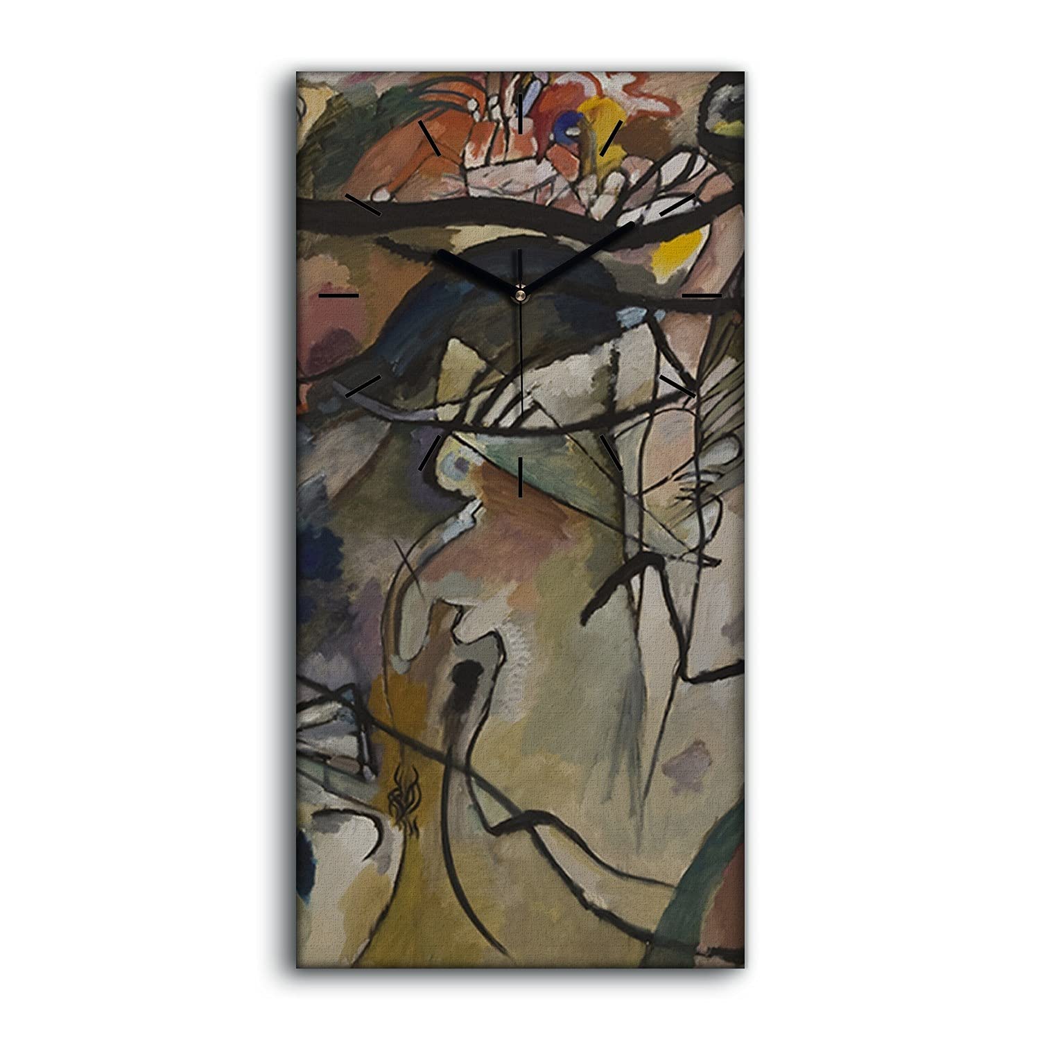 Horloge sur toile 30x60cm art moderne haut de gamme Composition 5 abstrait