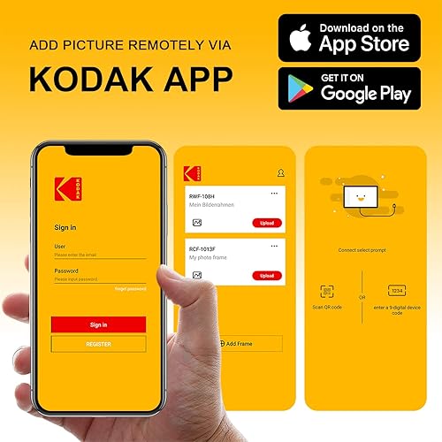 Miniatura 3 de KODAK Marco de fotos digital, 32G10.1 pulgadas, WiFi, marco de fotos digital de 1280 x 800 pulgadas, pantalla táctil IPS HD, rotación automática,