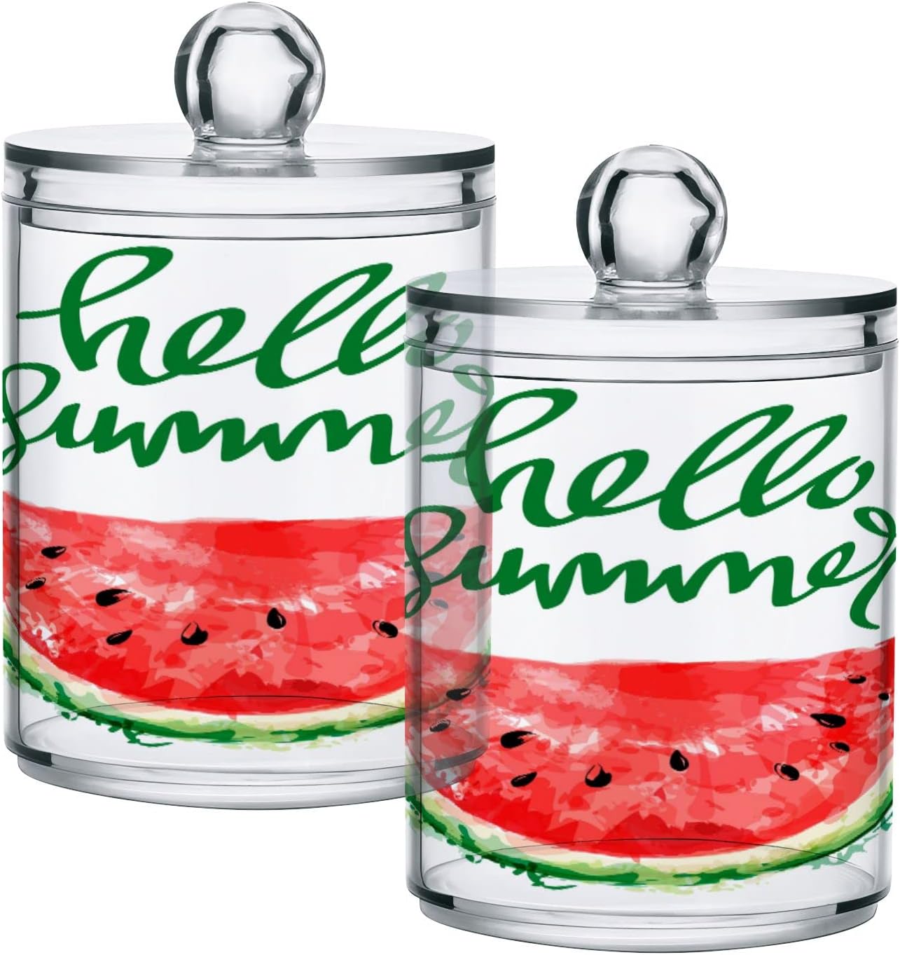 Hello Summer Watermelon Qtip Dispenser Apothecary Jars