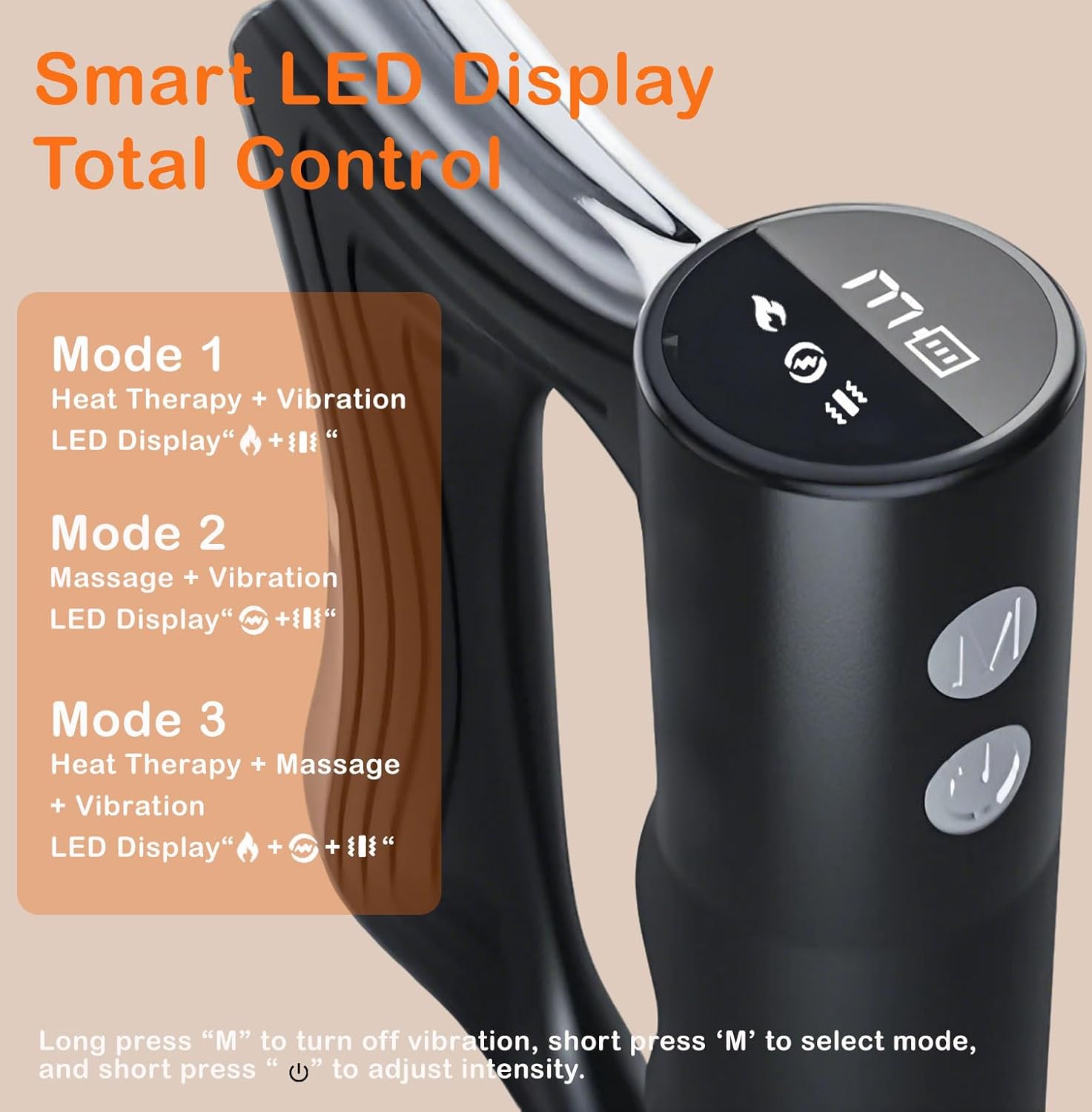 Heated Muscle Scraper Tool –Electric Fascia Knife Massager Heating and Vibration, Muscle Scraper Tool, Body Gua Sha Massage Tool,Fascia Tool Massage Tools for Deep Tissue(Black)