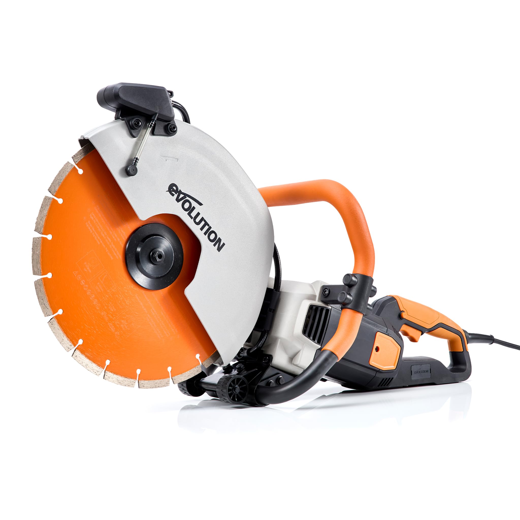 Evolution Power Tools R350DCT - Sega per calcestruzzo, per tagliare calcestruzzo, pietra, mattoni, tegole e altro, taglierina a disco elettrica da 350 mm, lama diamantata di alta qualità, 230 V, 350