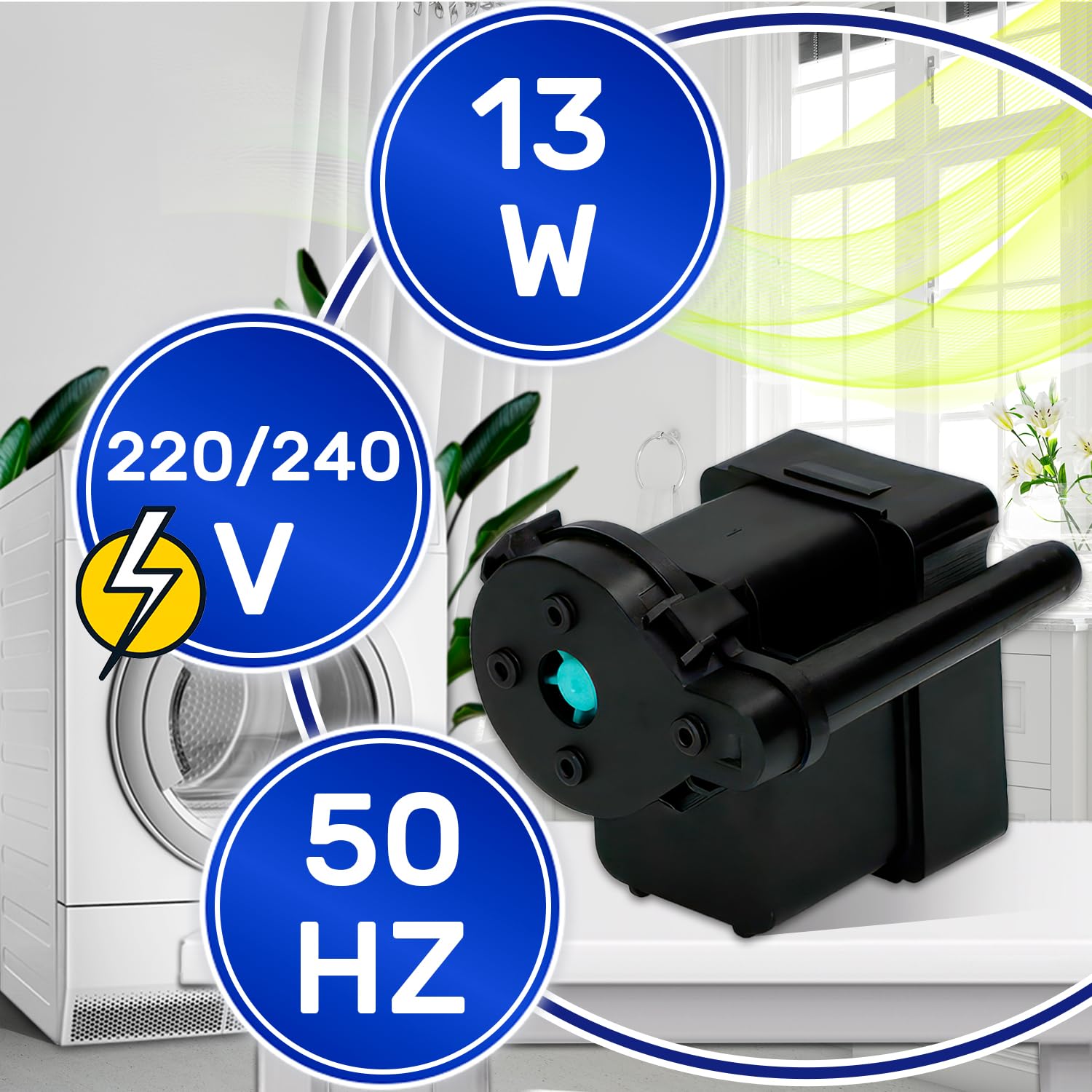Pompe D'évacuation des Condensats pour Seche Linge 220V-240V 13W avec le Code Original 2962510300 2962510600 pour Beko pour Arcelik B13-6C pour HANYU - Garantie de 10 Ans - MONTERAL