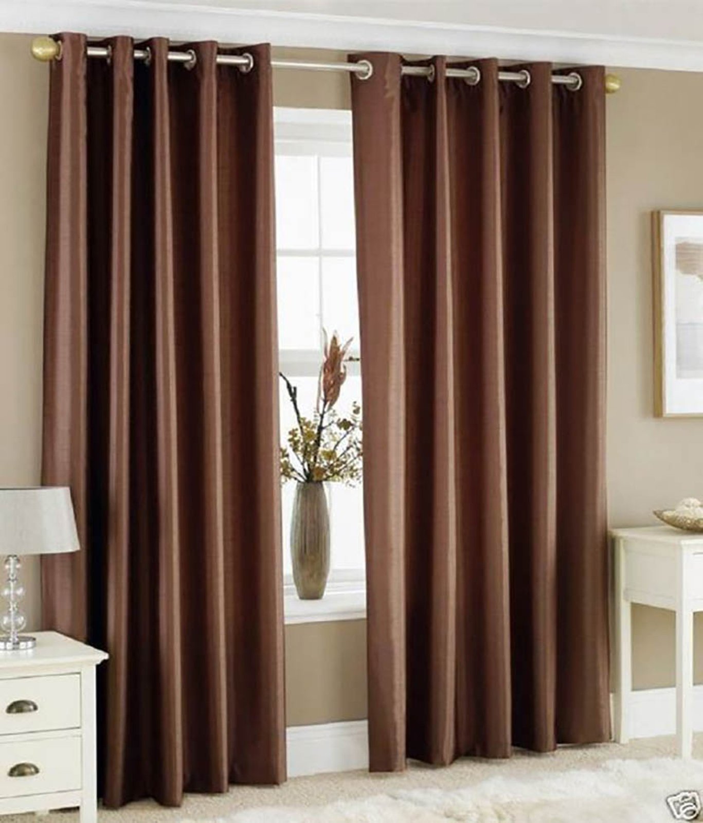 Raghav Polyester Double Piece Long Curtains_Chocolate-picture-16