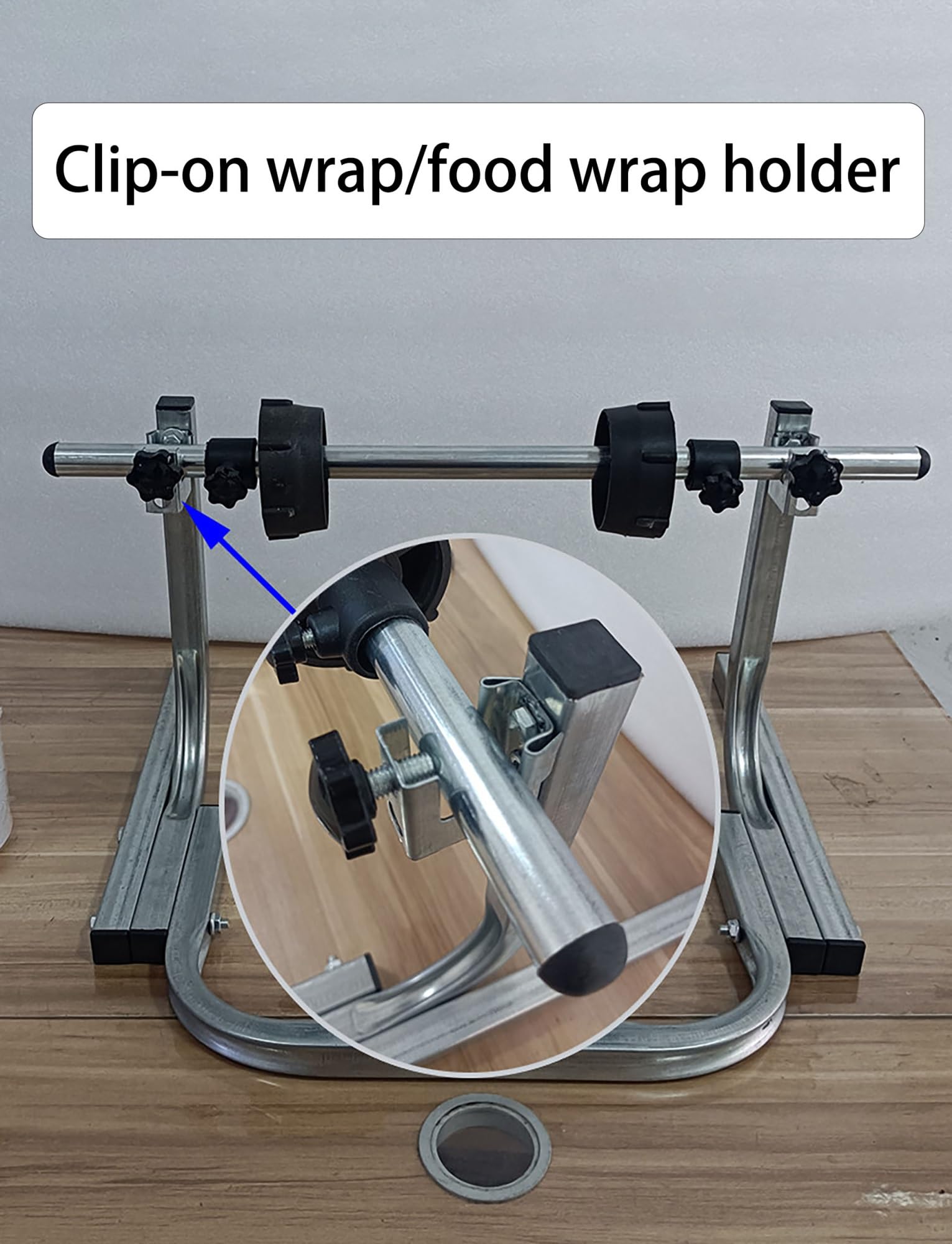 Dispenser Interamente in Metallo per pluriball e Pellicola Estensibile, Porta Rotolo in Acciaio zincato Resistente per Magazzino e spedizioni (H: 35 cm, 80 cm/31,5 Pollici)