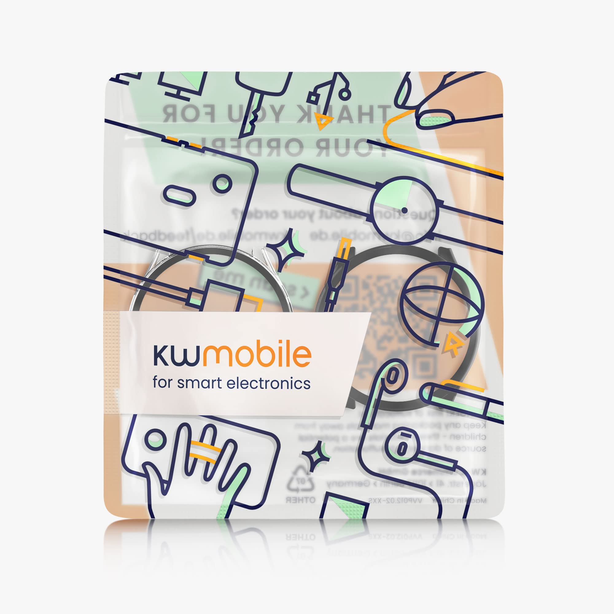 kwmobile 2 x etui kompatybilne z Garmin 18 mm Forerunner 265S - Fullbody Fitness Tracker Case zestaw ze szkła - czarne, przezroczyste
