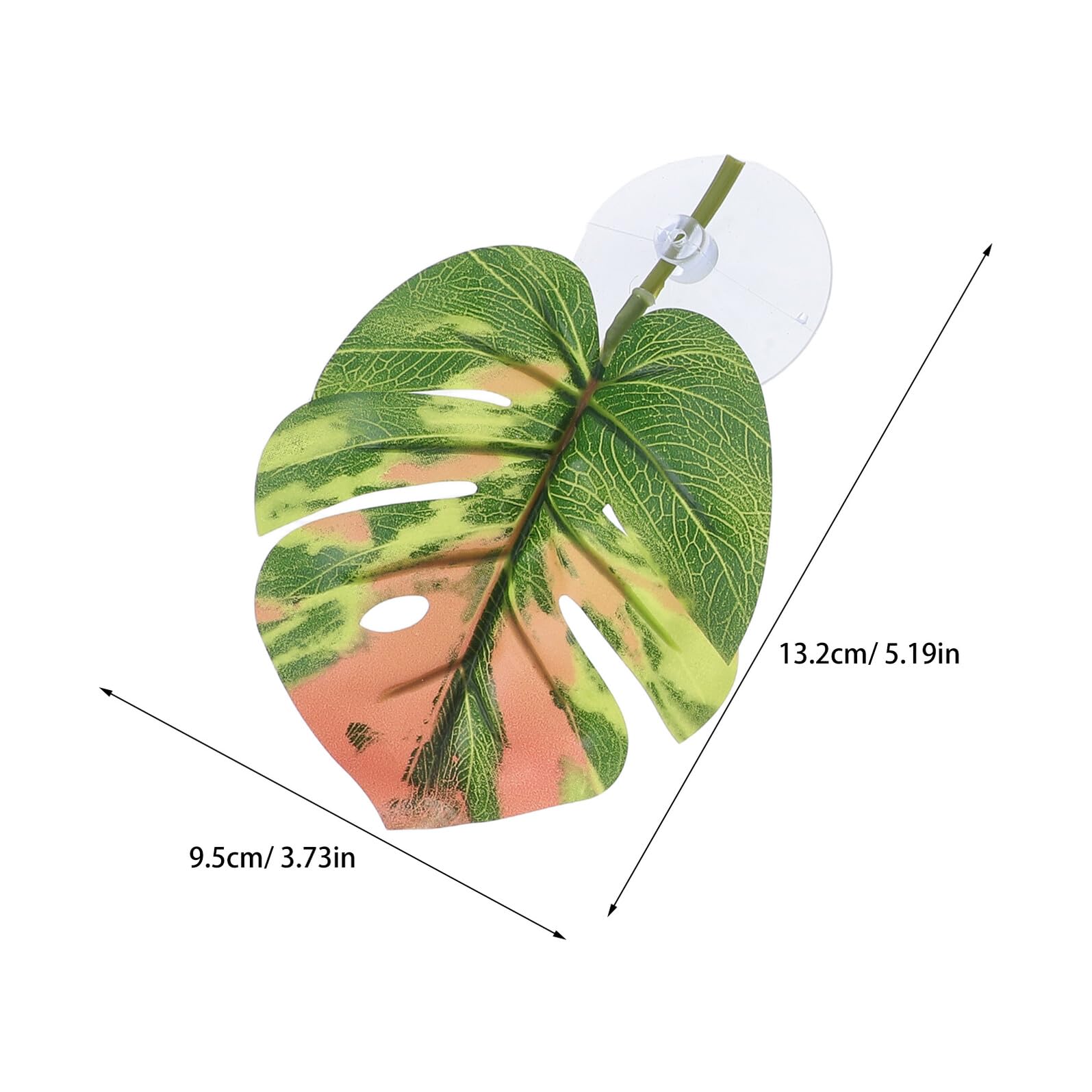 Plataformas de Descanso para Reptiles y Tortugas 6 Piezas de Hojas Artificiales con Ventosas, Decoración Realista para Terrarios, Accesorios para Acuarios de Tortugas, — view 2