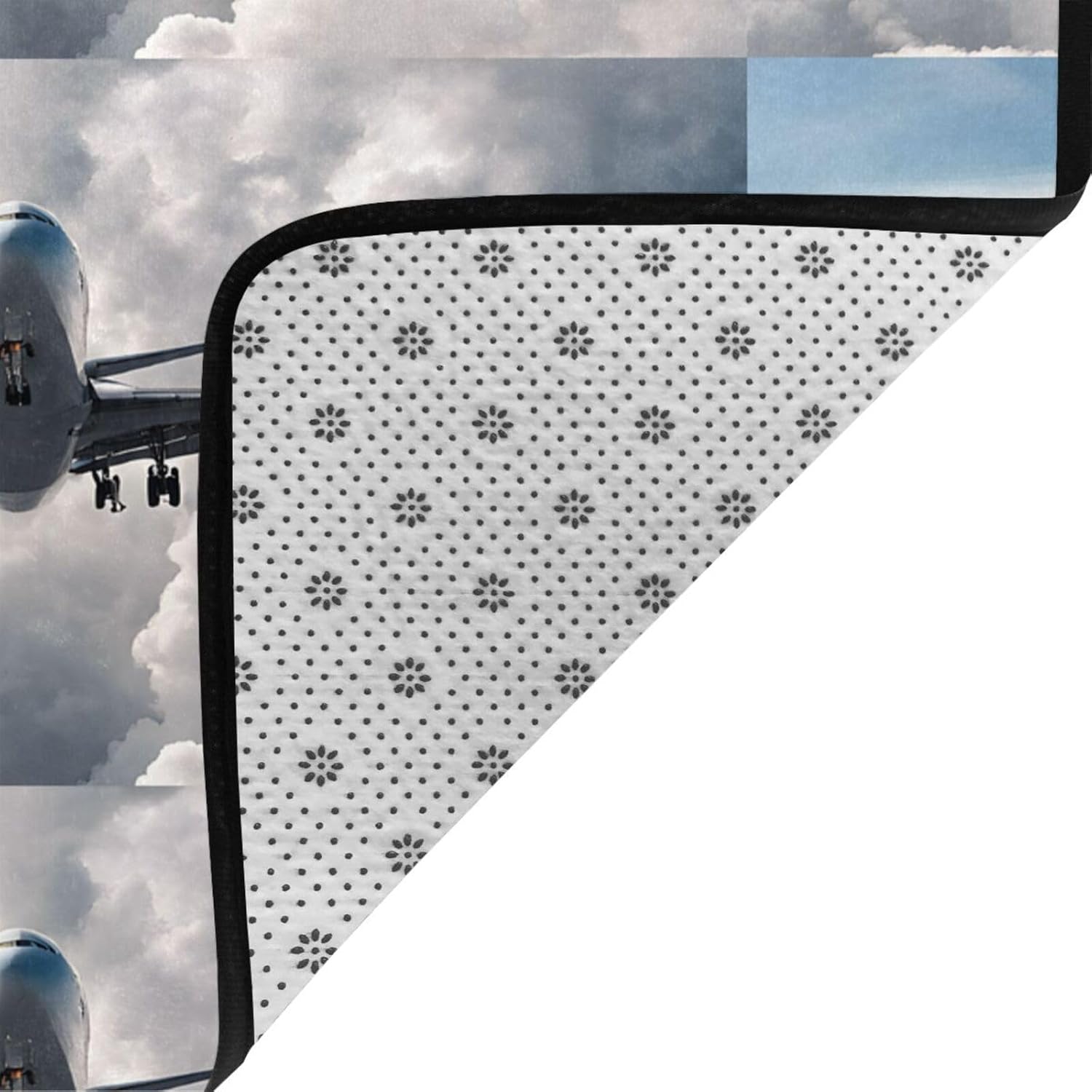 Flannel Non-Slip (Airplane Art) Rug Pad 80×50in Soft Washable Protective for Hardwood Floors Bedroom Bathroom Living Room