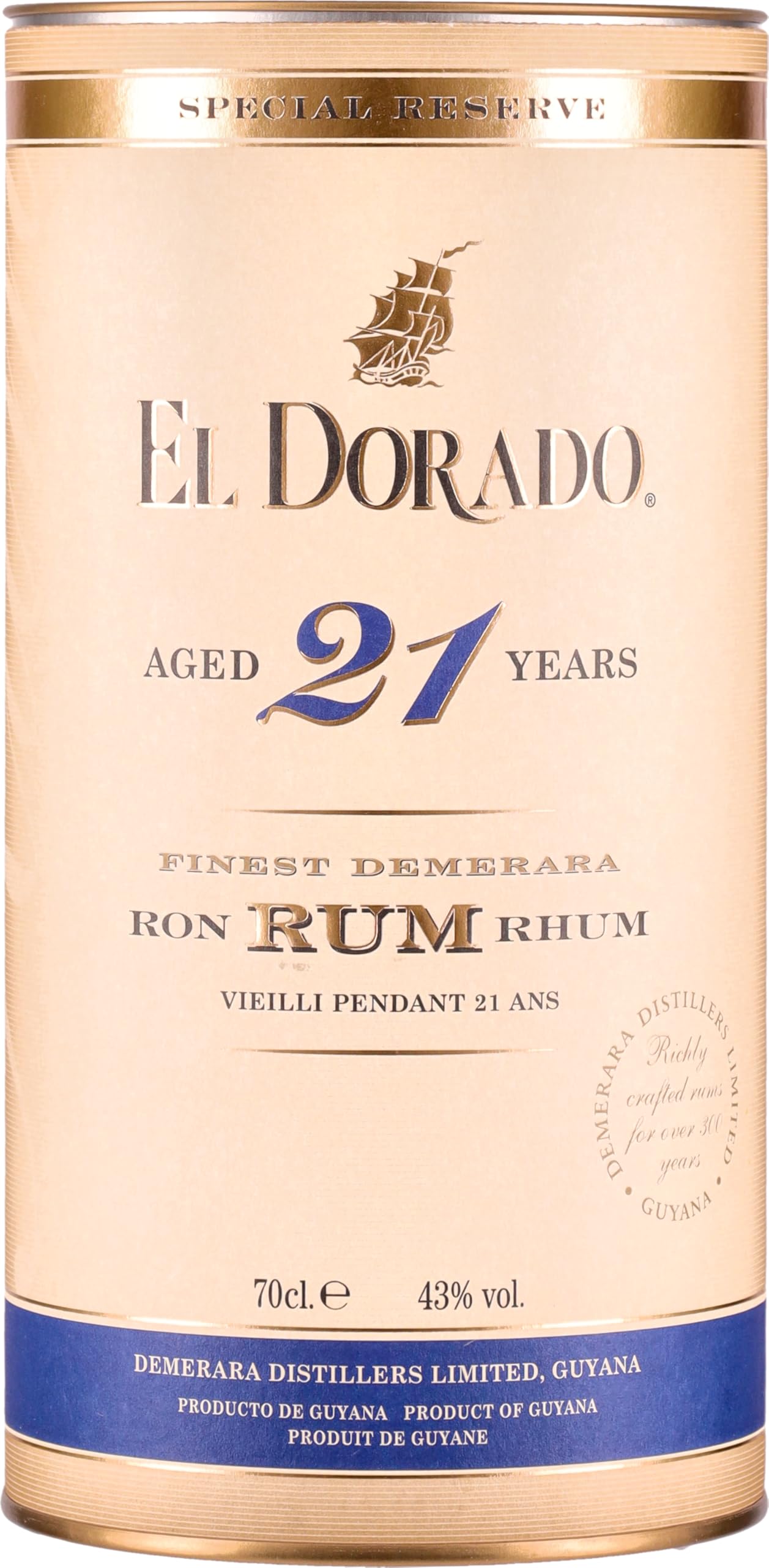 El Dorado 21 Jahre Rum (1 x 0.7 l) | Exellenter 21 jähriger Rum aus Guyana
