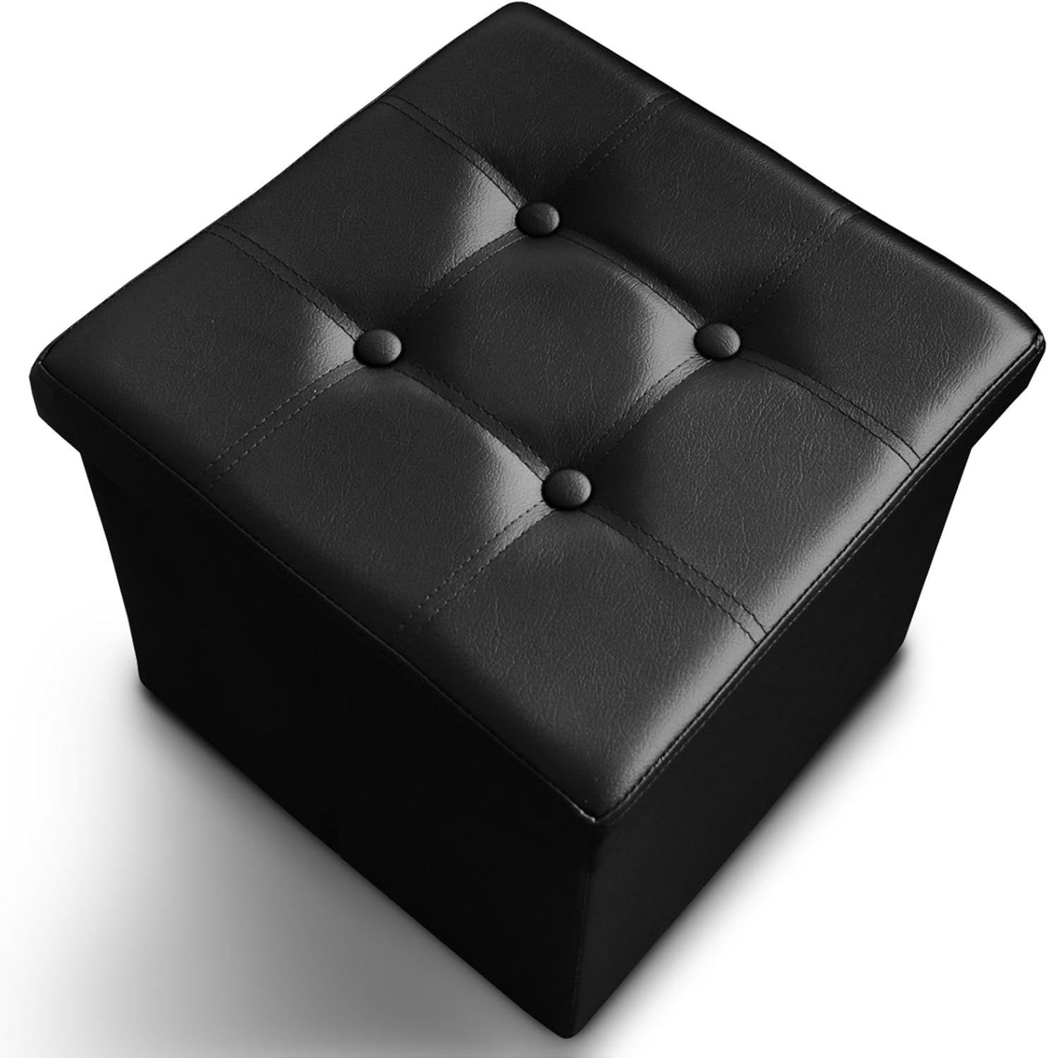 casa pura Pouf contenitore Belmondo Puff contenitore in ecopelle Poggiapiedi da divano