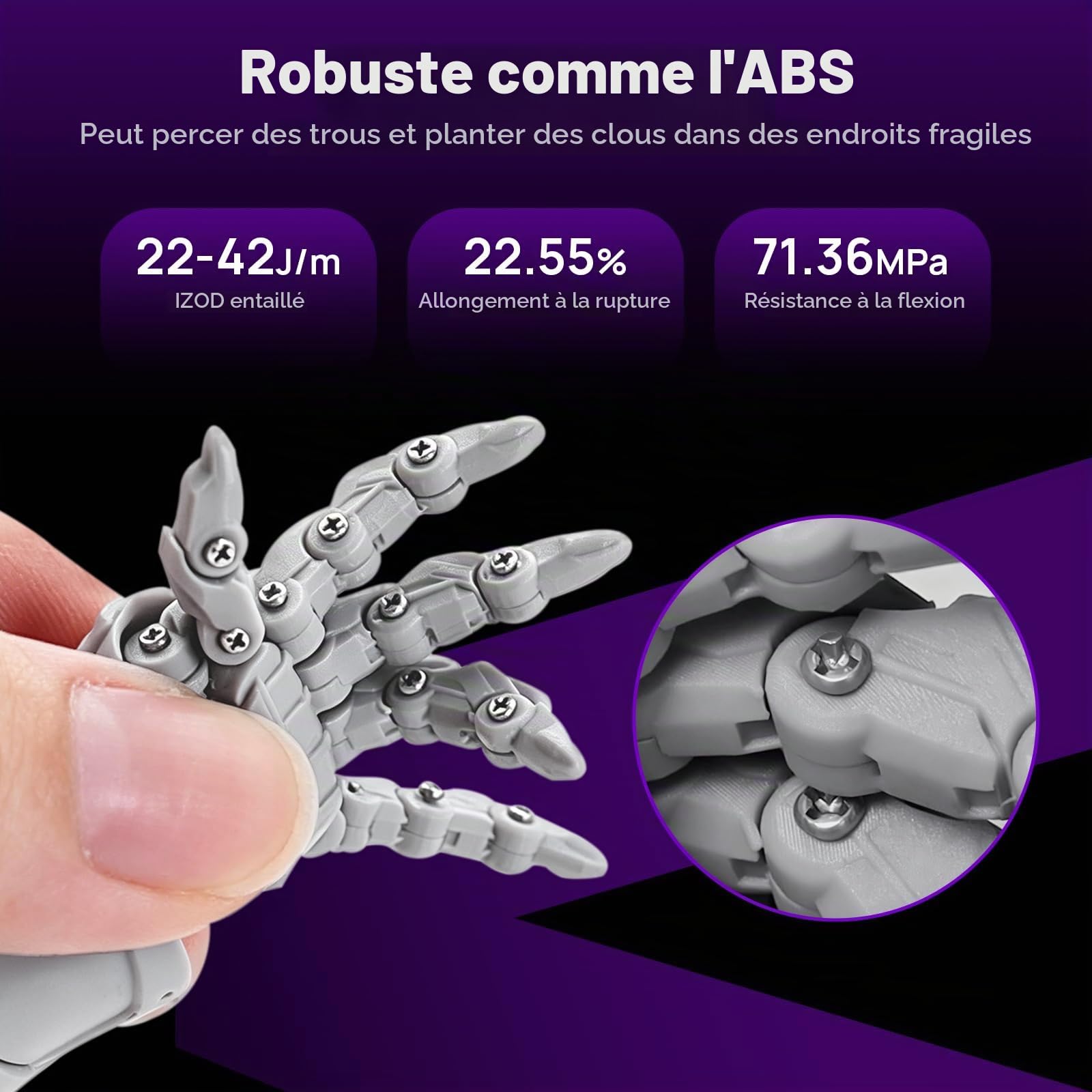 RESIONE M58 Résine Imprimante 3D – Grise Résine ABS Like Robuste et Rigide, Résine 3D Résistante Haute Précision pour Impression LCD/DLP/MSLA UV 405nm, 1000g