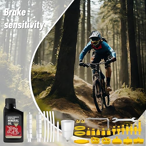 Miniatura 8 de Kit de purga de frenos, kit de purga de freno hidráulico de bicicleta que incluye aceite mineral de 5.1 fl oz para frenos de disco hidráulicos