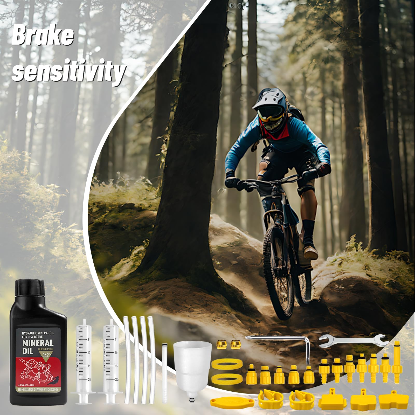 Kit Spurgo Freni Idraulici per Shimano TEKTRO MAGURA SRAM MTB 150ML Olio Minerale