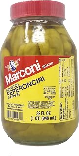 Single 32oz Jar Pepperoncini Marconi Imported A Chicago Tradition since 1898