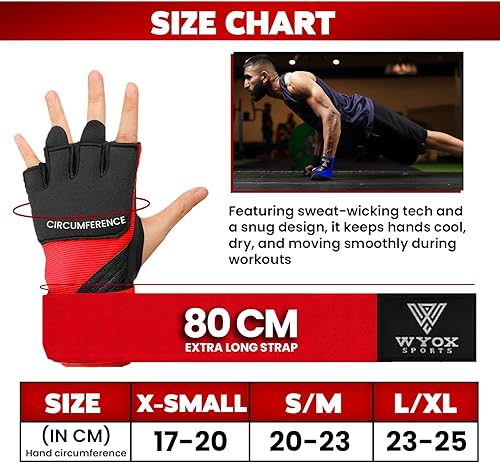 Miniatura 5 de Guantes interiores de boxeo WYOX para artes marciales mixtas, para hombre y mujer, guantes interiores de boxeo para hombres y jóvenes  Se ponen y