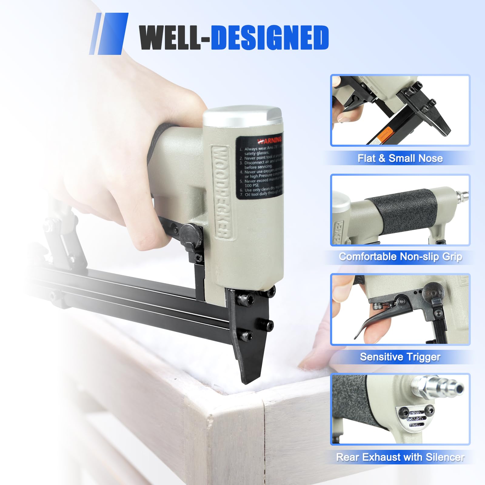 Woodpecker Pneumatic Stapler - Upholstery Power -6
