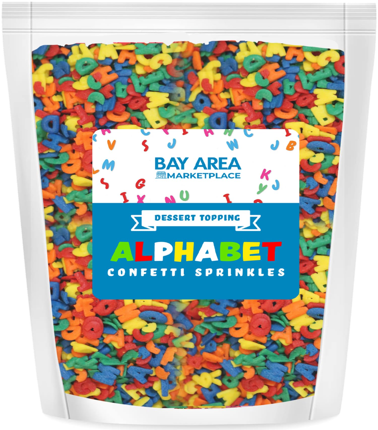 Edible Cake and Cupcake Sprinkles with Assorted Shapes and Sizes for Colorful Culinary Creations, 15 oz Bag (Alphabet Sprinkles, 15oz)