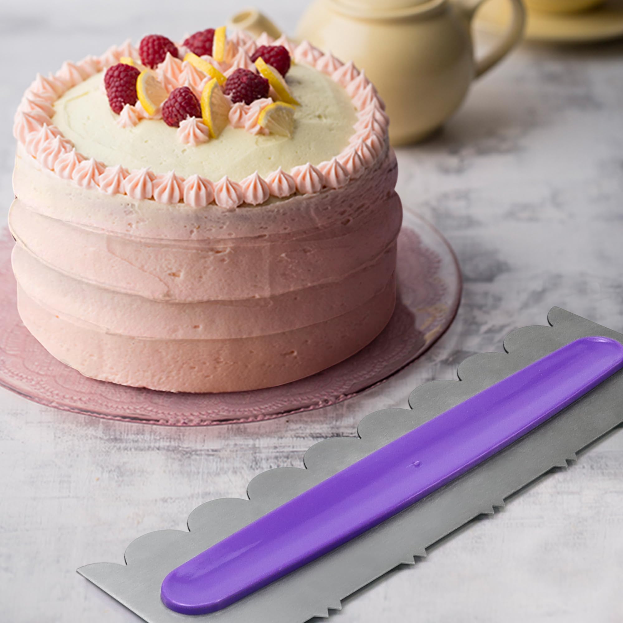 ADERTOS - Raschietto Per Torte, In Acciaio Inox, 22,9 Cm, Per Lisciare