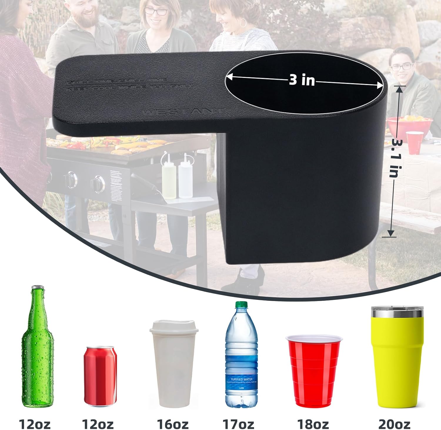 Westant Magnetic Drink Holder for Grill – 2 PCS Magnetic Cup Holder for Blackstone, Traeger, Weber, Outdoor Griddle Accessories for Beer, Soda & Other Beverages, Great Gift for Grill Lovers