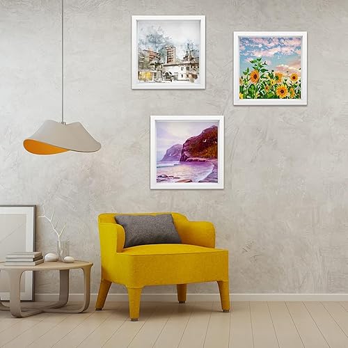 Miniatura 5 de Paquete de 4 marcos de caja de sombra para fotos de 8 x 8 pulgadas, marcos 3D, cajas de sombra cuadradas de acrílico, cajas de exhibición con cinta